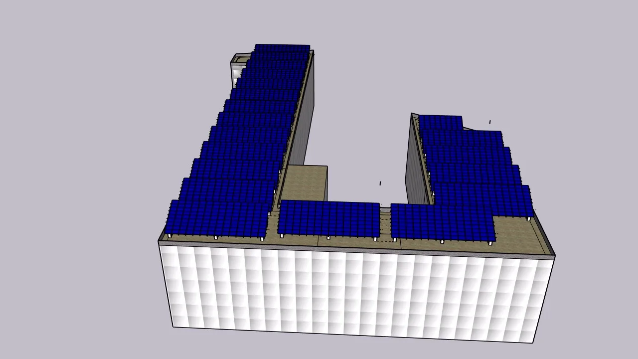 Rooftop solar canopy engineering for a commercial venue, Saudi Arabia
